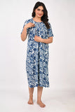 Ofably Printed Maternity Maxi Invisible Chain Feeding -White (OFMX011)