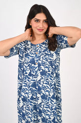 Ofably Printed Maternity Maxi Invisible Chain Feeding -White (OFMX011)