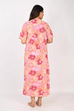 Ofably Flower Maternity Maxi Button Feeding -Multicolor (OFMX008)