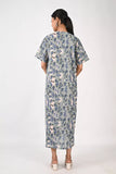 Ofably Flower Maternity Maxi Button Feeding -Grey (OFMX001)