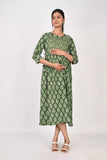 Ofably Up and Down Maternity Cum Feeding Cotton Kurti- Dark Green (OFMK180)