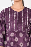 Ofably Front Chain Maternity Cum Feeding Cotton Kurti- Purple (OFMK168)