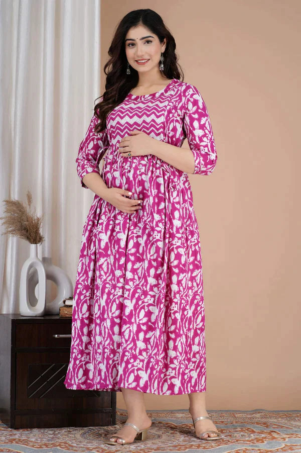 Pink women's feeding maternity kurti - product image 2