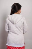 Ofably Solid Cotton Maternity Nursing Hoodie- Light Grey (OFMH0LGRYHD03)