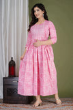 Ofably Women's Feeding Maternity Kurti's(Pink)(TUL019)