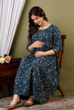 Ofably Women's Maternity Cum Feeding Gown Kurti's(1087)(TUL003)